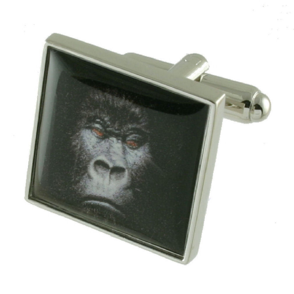 送料無料 メンズアクセサリ カフリンクスカフスボタンゴリラアフリカボックスオンcuff Links Gorilla Cufflinks African Wildlife Picture Engraved Personalised Box Elteachermurcia Com