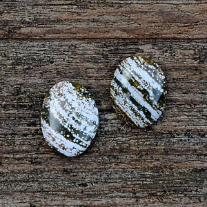 【貨物輸送無料】メンズ添え物― ジャスパー折り返し繋がり  ocean jasper cufflinks  healing and grounding