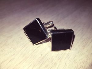 【貨物輸送無料】メンズ添え物― スターリングシルバーオレンジカフスボタンsterling silver cufflinks with amber stone  hand made