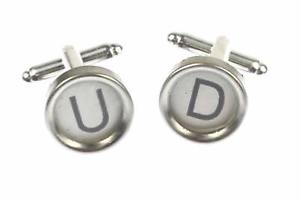 【貨物輸送無料】メンズ添え物― カフリンクスタイプライターキー？wunschbuchstaben cuff links typewriter keys miniblings white b
