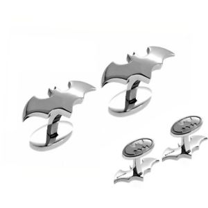 【貨物輸送無料】メンズ添え物― バットマンカフスボタンシルバーbatman cufflinks silver