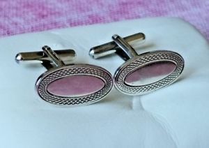 【貨物輸送無料】メンズ添え物― ソリッドスターリングシルバーマシンオンカフリンクスバーミンガムsolid sterling silver oval machine turned cufflinks  hallmarked birmingham ar