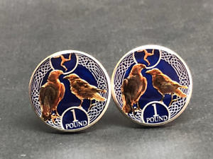 【送料無料】メンズアクセサリ&mdash;　ポンドアイルマンコインカフリンクスワタリガラスファルコン2018 1 pound isle of man coin cufflinks, raven amp; falcon, 23mm｜hokushin 16,775円