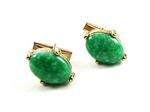 【送料無料】メンズアクセサリ―　ライトグリーンカフリンクスgoldtone amp; light green cufflinks