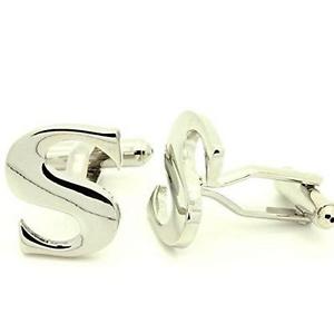 【貨物輸送無料】メンズ付属物― cufflinks letter s
