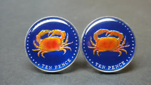 【送料無料】メンズアクセサリ― トリスタンダクーニャコインカフスボタンuk british tristan da cunha coin cufflinks 22mm unc