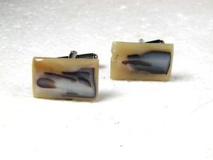 【送料無料】メンズアクセサリ―　ビンテージプラスチックシルバートーンカフスボタンノーブランドvintage early plastic silver tone cufflinks unbranded 122315