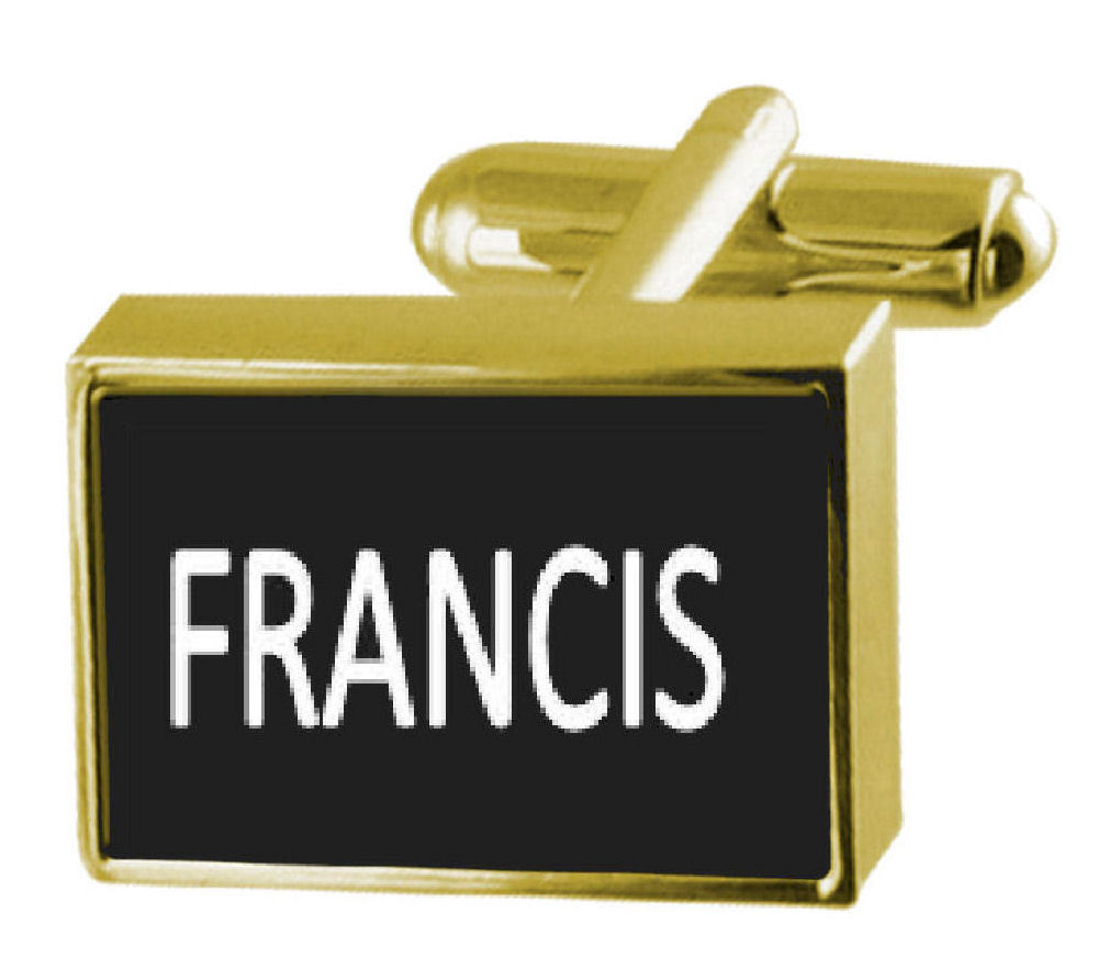 メンズアクセサリ― ボックスカフリンクスフランシスengraved box goldtone cufflinks name francis  【53%OFF!】