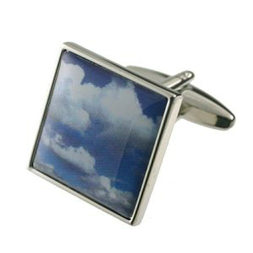 【送料無料】メンズアクセサリ― クラウドカフスボタンオプションボックスオンcloud cufflinks optional engraved personalised box