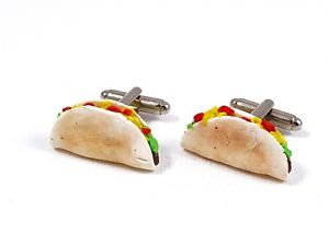 【送料無料】メンズアクセサリ― タコカフスボタンハンドメイドクールグルメファーストフードメキシコヒスパニックtaco cufflinks artsy handmade cool funny foodie cute fast food mexican hispanic