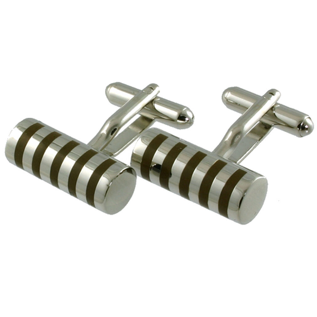 【送料無料】メンズアクセサリ― カフリンクスブラウンカフスボタンシリンダボックスcuff links brown cufflinks cylinder engraved cufflink box