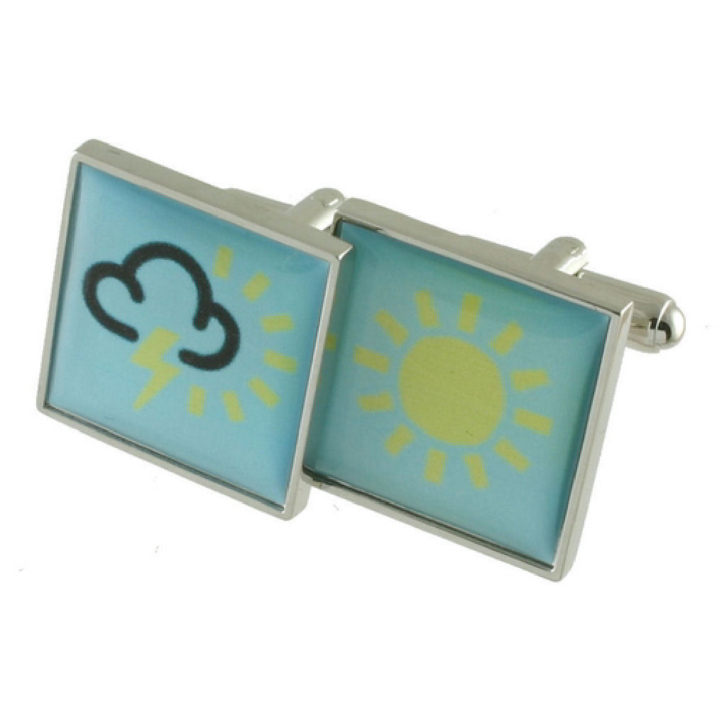 【送料無料】メンズアクセサリ― カフリンクサインインボックスcuff links weather sign engraved personalised box