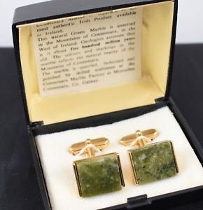 【送料無料】メンズアクセサリ— ボックスビンテージコネマラカフリンクスミントmint in box vintage connemara green marble cufflinks|hokushin