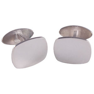 【貨物輸送無料】メンズ佩び物― スターリングシルバーカフスボタン925 sterling silver british made mens plain cufflinks  cl15