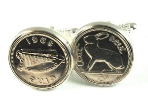 【送料無料】メンズアクセサリ― アイルランドコインカフスボタンボックス50th 1968 birthday anniversary irish threepence coin cufflinks  gift boxed
