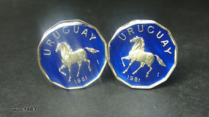 【貨物輸送無料】メンズ佩び物― ウルグアイコインカフスボタンuruguay coin cufflinks 10 centesimos