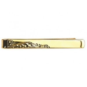 【送料無料】メンズアクセサリ― ゴールドリーフタイクリップタイバータイスライドgold engraved leaf tie clip  tie bar  tie slide