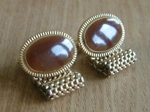 【貨物輸送無料】メンズ添え物― ビンテージメッシュカフスボタンゴールドトーンスマートvintage wrap around mesh cufflinks gold tone very smart