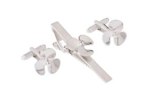 【貨物輸送無料】メンズ佩び物― プロペラタイバークリップシャツオニキスアートロンドンセットships propeller tie 赤ちょうちん clip and shirt cufflink set by onyx art london  boxed