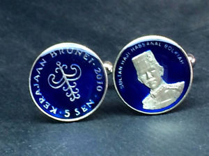 【送料無料】メンズアクセサリ&mdash;　ブルネイカフスボタンbrunei coin cufflinks 15mm｜hokushin