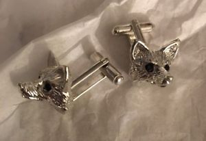 【貨物輸送無料】メンズ佩び物― ロンドンデザイナーフォックスカフリンクスlondon designer uk silver  plated  fox reynard pr cufflinks