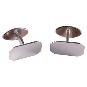 【貨物輸送無料】メンズ佩び物― スターリングシルバーカフスボタン925 sterling silver british made mens plain cufflinks  cl60