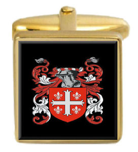 【貨物輸送無料】メンズ付属物― mynカフスリンクボックスセットmyn england family crest coat of arms heraldry cufflinks box set engraved