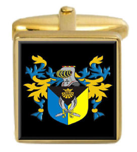 【貨物輸送無料】メンズ付属物― イングランドカフスボタンボックスセットファミリークレストコートacombe england family crest coat of arms heraldry cufflinks box set engraved