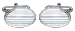 【送料無料】メンズアクセサリ— リージェンシーストライプスターリングregency stripe oval hallmarked sterling silver cufflink|hokushin