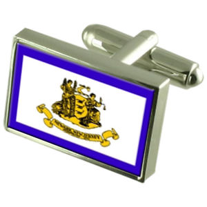 【送料無料】メンズアクセサリ―　ニューアークusaスターリングフラグカフスリンクark city usa sterling silver flag cufflinks engraved box