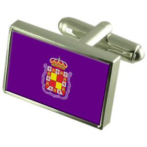 【送料無料】メンズアクセサリ―　ハエンスペインスターリングフラグカフスリンクjaen city spain sterling silver flag cufflinks engraved box