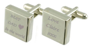【送料無料】メンズアクセサリ―　スターリングカフスリンクbest dad engraved sterling silver square cufflinks 29,887円
