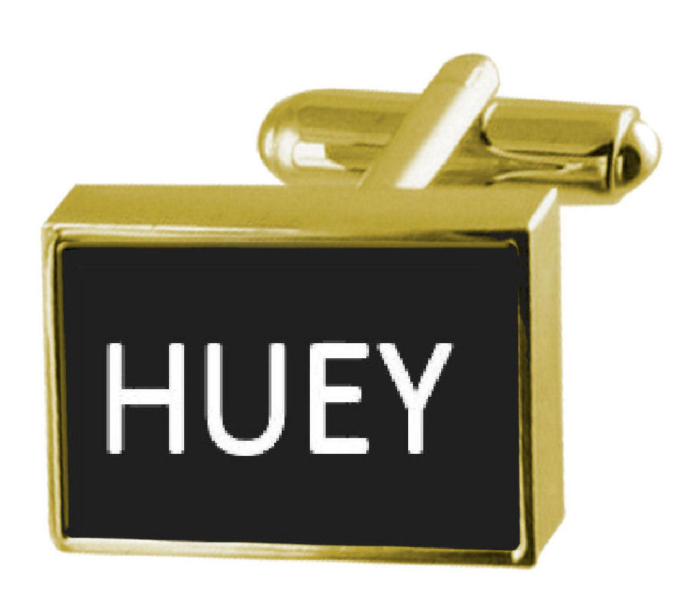 【送料無料】メンズアクセサリ― ボックスカフリンクスengraved box goldtone cufflinks name  huey