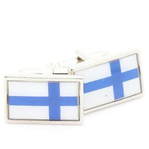 【貨物輸送無料】メンズ付属物― cufflinks信号旗フィンランドcufflinks flag  finland
