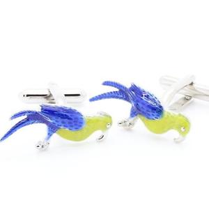 【貨物輸送無料】メンズ付属物― cufflinksオウム真理教cufflinks parrot
