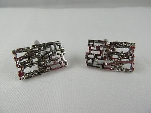 【貨物輸送無料】メンズ添え物― ビンテージデザイナーカフリンクスビンテージc48 vintage space age designer cufflinks vintage 1970s modernist