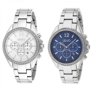【送料無料】腕時計　ウォッチ　アラームリュジョラグジュアリークロノステンレススチールブレスレットシルバーreloj mujer liu jo luxury premiere chrono pulsera acero silver azul nuevo｜hokushin