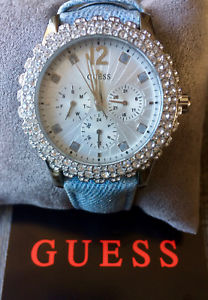【送料無料】腕時計　ウォッチ　クオーツデニムベルトguess mujer cuarzo reloj w0336l7 plata con cristales amp; denim correa x mas regalo 18,186円