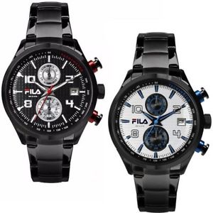 【送料無料】腕時計　ウォッチ　クロノグラフカサorologio cronografo uomo fila 38008 cassa in acciaio pvd nero datario silver｜hokushin