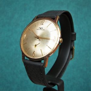 【送料無料】腕時計　ウォッチ　テクノスビンテージウォッチアラームスイスtechnos gentleman vintage 1960s gold plated watch fhf 82 reloj montre uhr swiss 19,485円