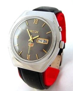 【送料無料】腕時計　ウォッチ　リコーマンクロックシルバーricoh reloj de hombre automtico da fecha plata negro da caballero 21jewels