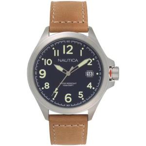 【送料無料】腕時計　ウォッチ　メッシュマニュアルアナログクォーツスチールケースアラームnautica para hombre 50mm marrn malla de cuero estuche de acero cuarzo analgico reloj napglp 00｜hokushin