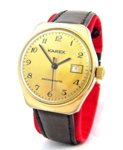 【送料無料】腕時計　ウォッチ　エクスポートマンブラックゴールドkarex umf ruhla exportacin reloj de hombre marrn oro negro fecha kaliber 24