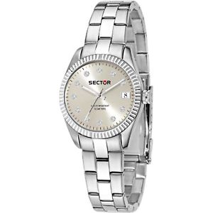 【送料無料】腕時計 ウォッチ セクタドナカリビアンメートルorologio sector 240 r3253579524 donna watch acciaio zirconi 32 mm caribe wr 100m|hokushin