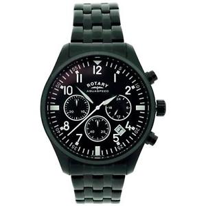 【送料無料】腕時計 ウォッチ rotary caballeros aquaspeed crongrafo acero inoxidable enchapado en ion negro gb0011004b|hokushin