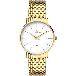【送料無料】腕時計　ウォッチ　メンズゴールドブレスレットアナログウォッチaccurist mens gold bracelet analogue watch 7160 rrp 14999｜hokushin