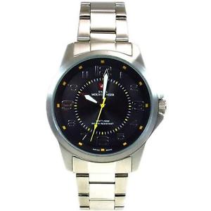 【送料無料】腕時計 ウォッチ スイスm?アラームswiss mountaineer 100m resistente al agua esfera negra hombre reloj smw002|hokushin