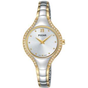 【送料無料】腕時計　ウォッチ　ブレスレットトーンステンレススチールケースクオーツアラームキーpulsar para mujeres 28mm pulsera dos tonos de acero estuche de acero cuarzo reloj pm2228｜hokushin