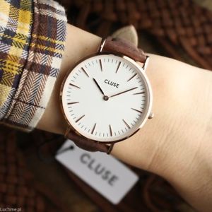 【送料無料】腕時計　ウォッチ　ララローズゴールドorologio cluse cl18010 la bohme uomo oro rosa pelle marrone 38mm grande minimal｜hokushin