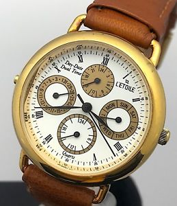 【送料無料】腕時計　ウォッチ　アメリカライムデュアルタイムnos nuevo l&acute;etoile cal 4p40 watch vintage daydate dual time 33 mm mag2｜hokushin